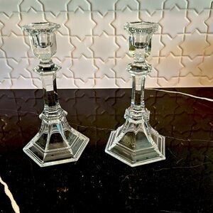 Crystal candle sticks pair